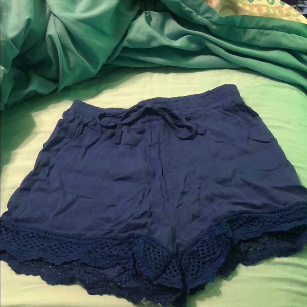 Blue flowy shorts